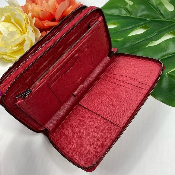 Coach travel wallet red large clutch double zipped - Picture 8 of 8